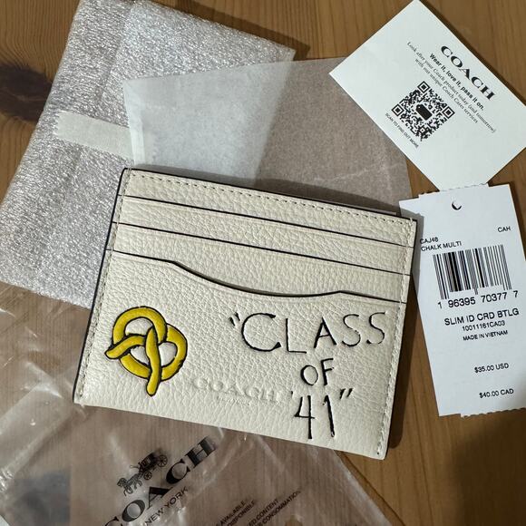 NWT ❤️ Coach Slim Id Card Case With Sketch Print - Picture 7 of 9